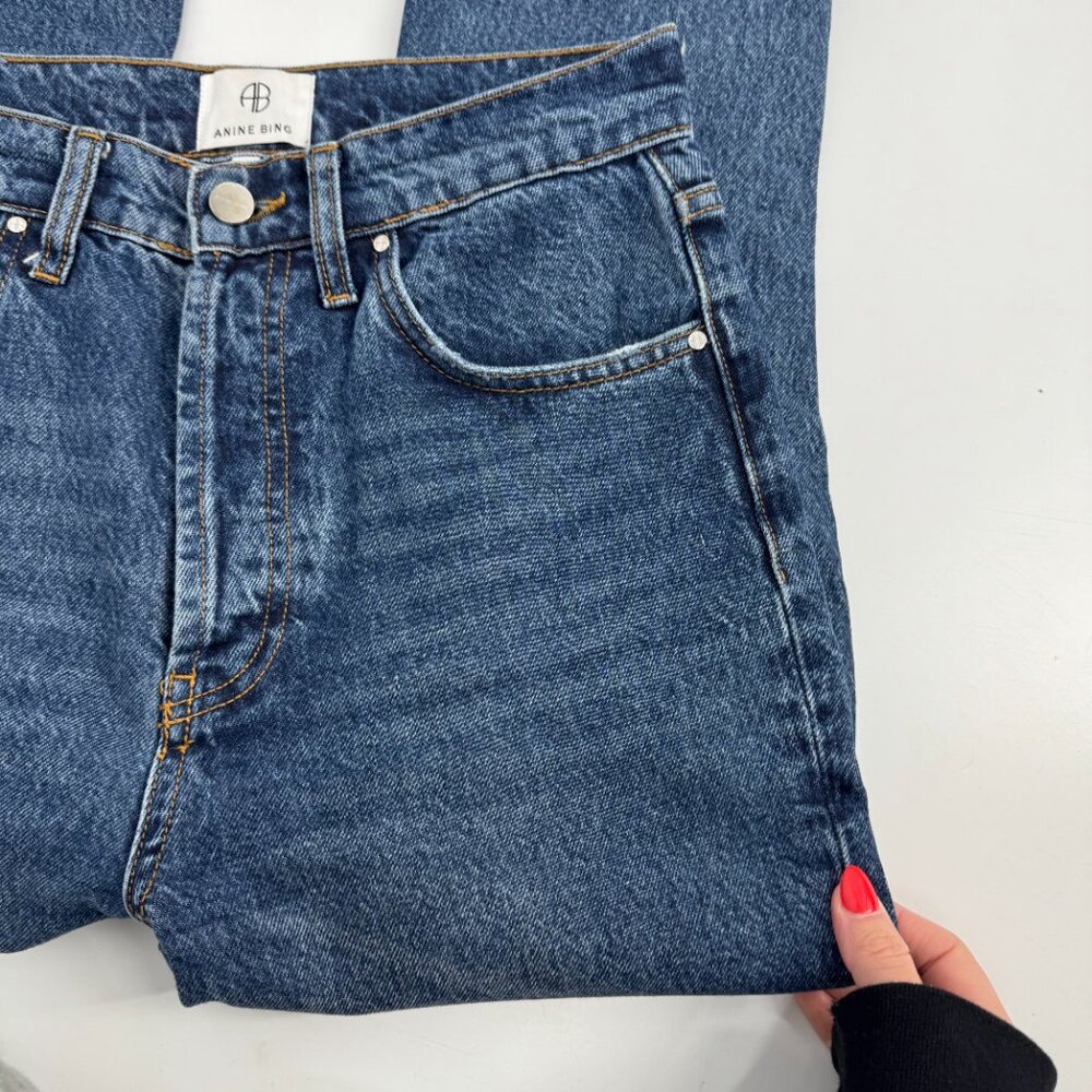 Anine Bing Sonya High-Rise Straight Leg Jeans - Size 27 - Picture 8 of 15